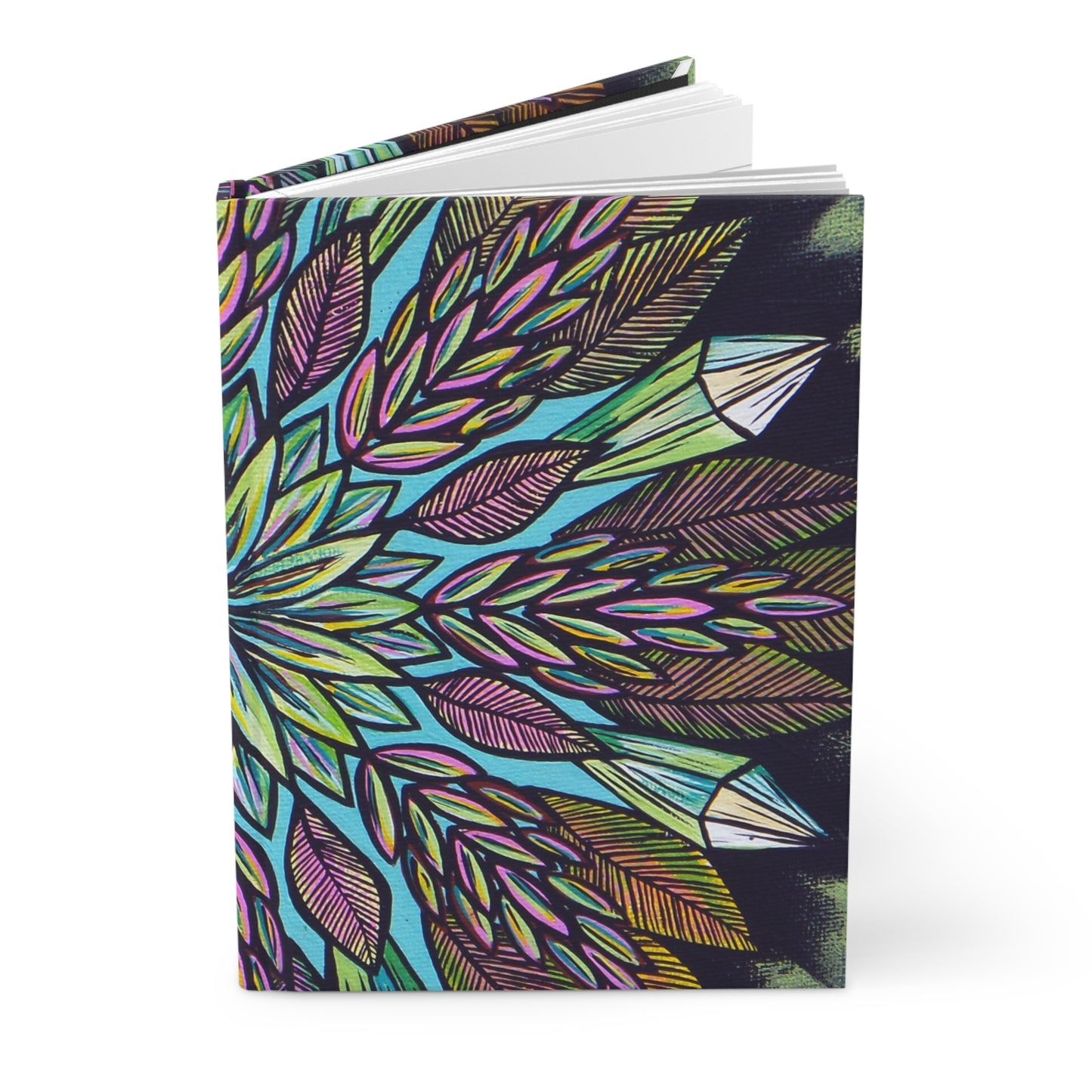 "Krystalhoja" Hardcover Journal - Blue Flame Array Paper products