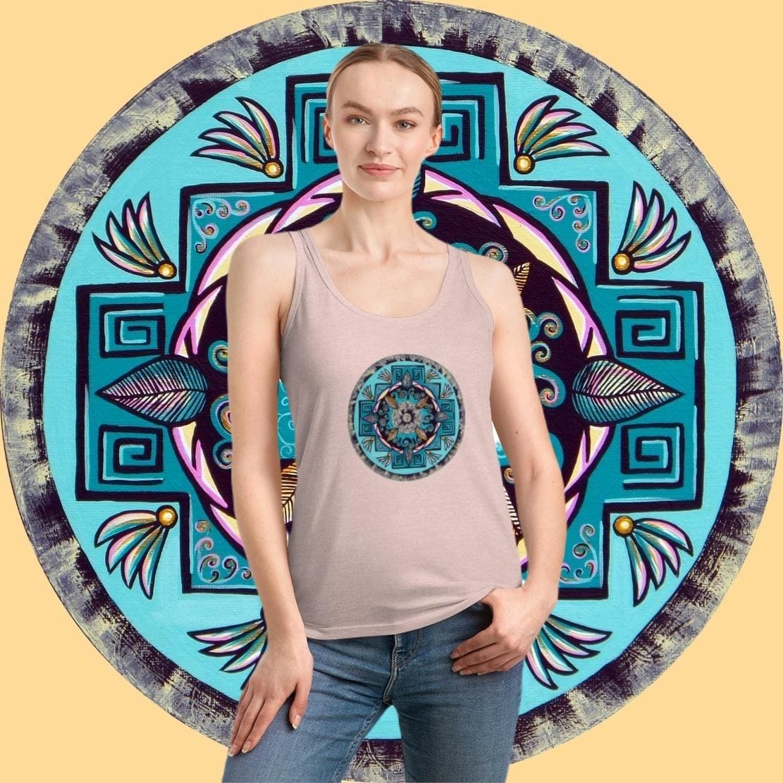 "Hojachakana" Ladies Dreamer Tank Top - Blue Flame Array Tank Top