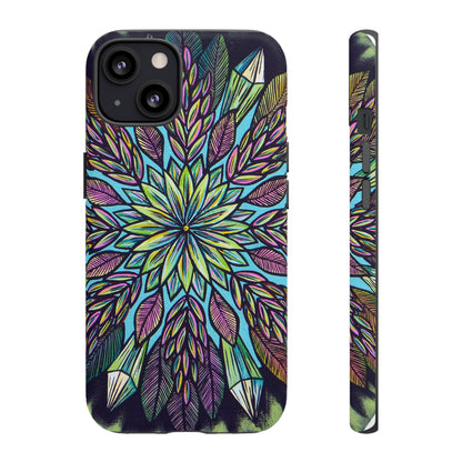 "Krystalhoja" Art Phone Armor - Blue Flame Array iPhone 13 / Matte Phone Case