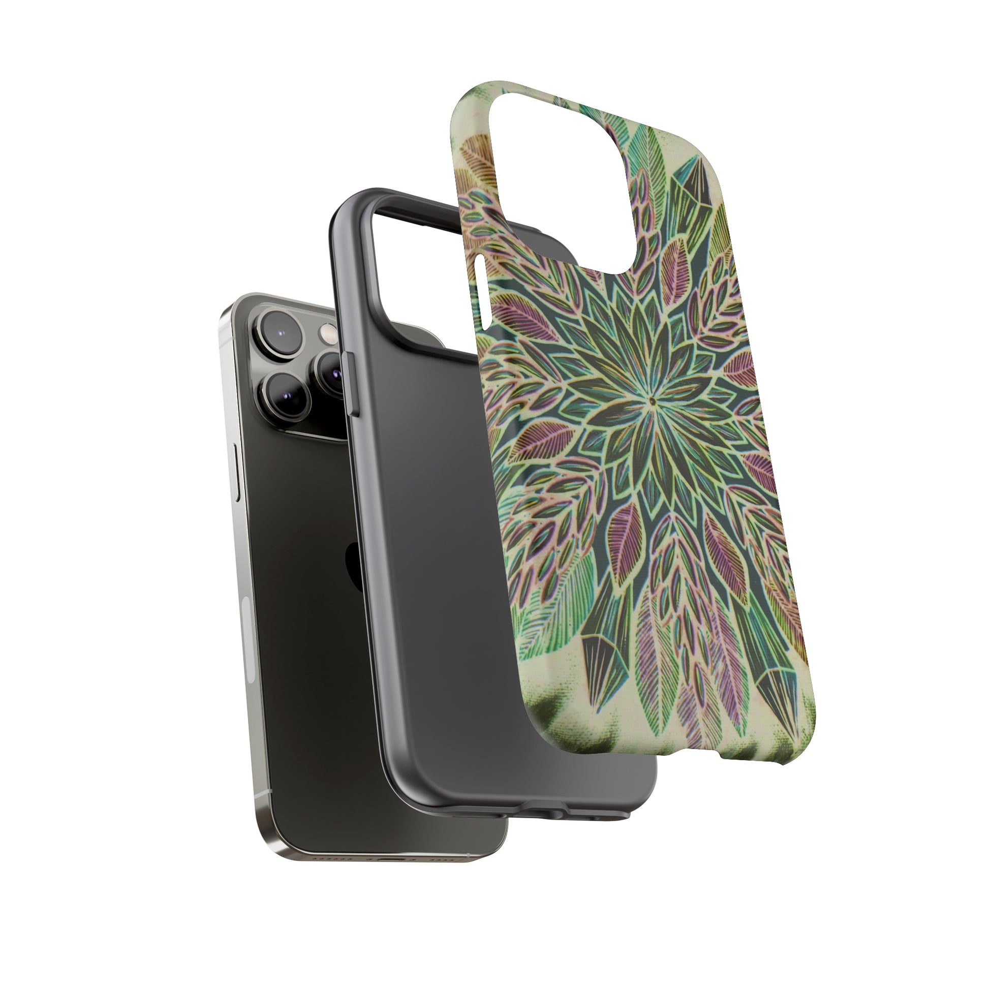 "Krystalhoja Verde" Art Phone Armor - Blue Flame Array Phone Case