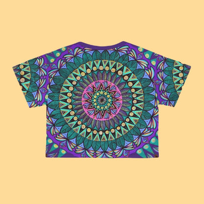 "Mandaladiosa" Crop Tee - Blue Flame Array All Over Prints