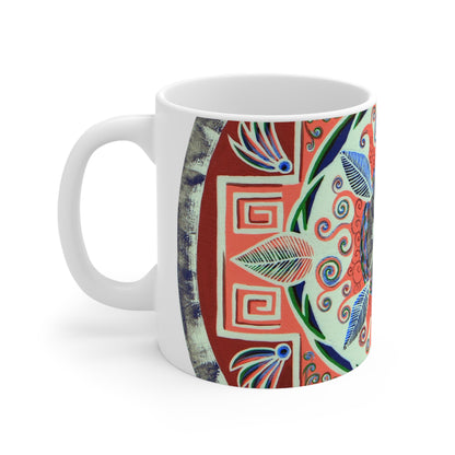 "Rojachakana" White Ceramic Mug