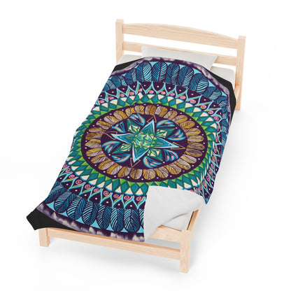 "AquilazurA Kryst'dala" Dreamcatcher Blanket - Blue Flame Array All Over Prints