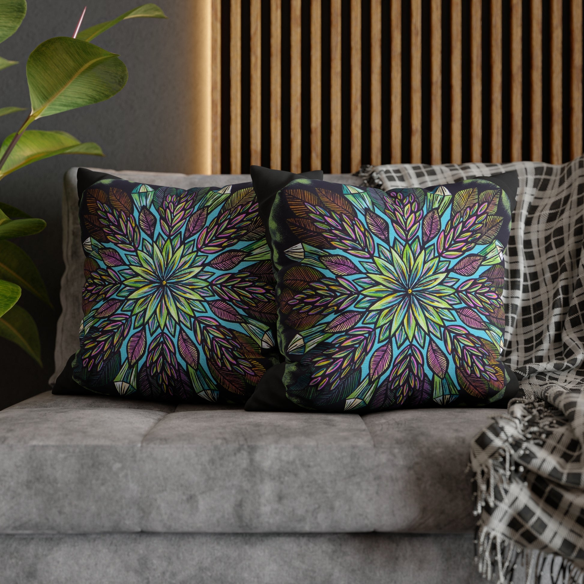 "Krystalhoja" Dreamcatcher Pillow Cover - Blue Flame Array Home Decor