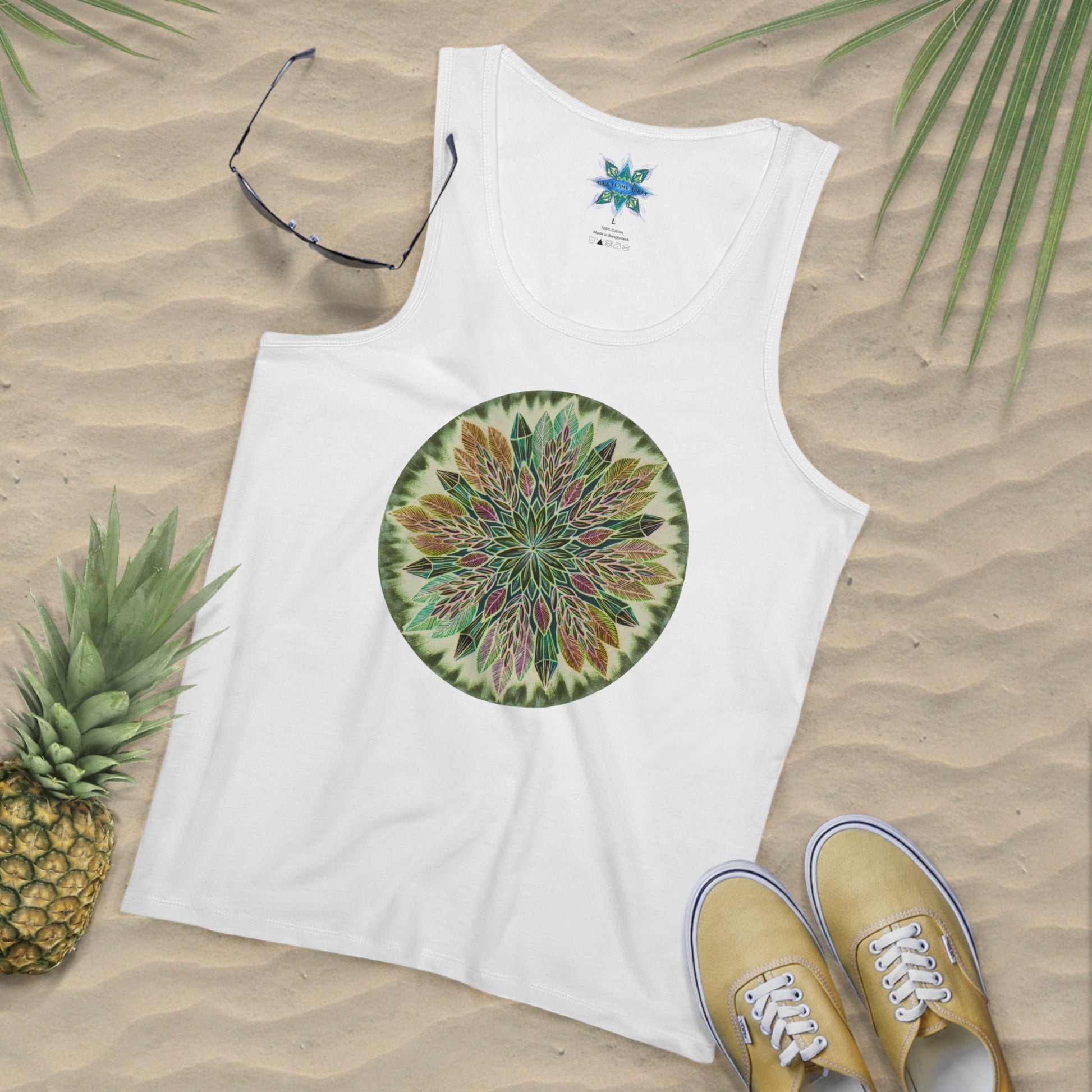 "Krystalhoja Verde" Lords Organic Tank Top - Blue Flame Array White / S Tank Top