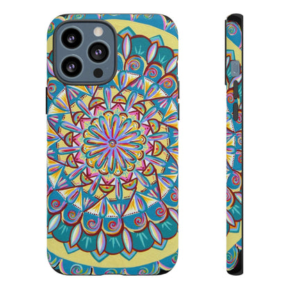 "Almandalayana" Art Phone Armor - Blue Flame Array iPhone 13 Pro Max / Matte Phone Case