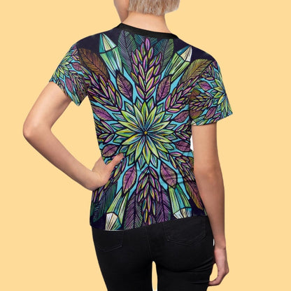 "Krystalhoja" Ladies T-Shirt - Blue Flame Array All Over Prints