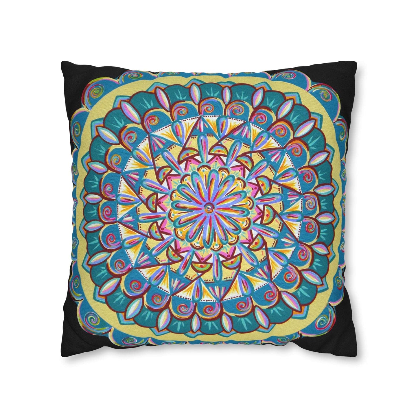 "Almandalayana" Dreamcatcher Pillow Cover - Blue Flame Array Home Decor