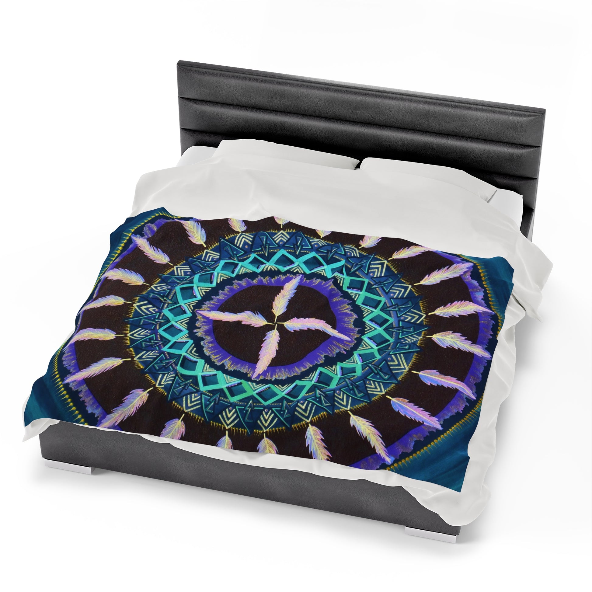 "Cuatro Vientos" Dreamcatcher Blanket - Blue Flame Array All Over Prints