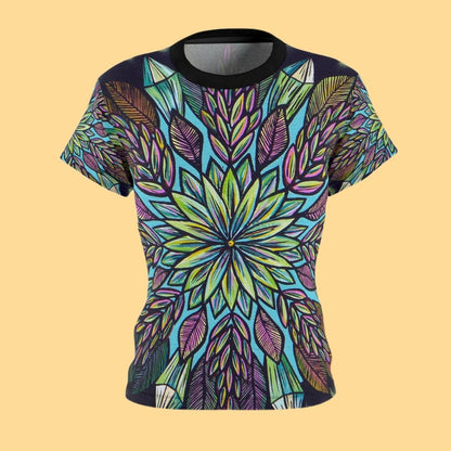 "Krystalhoja" Ladies T-Shirt - Blue Flame Array All Over Prints