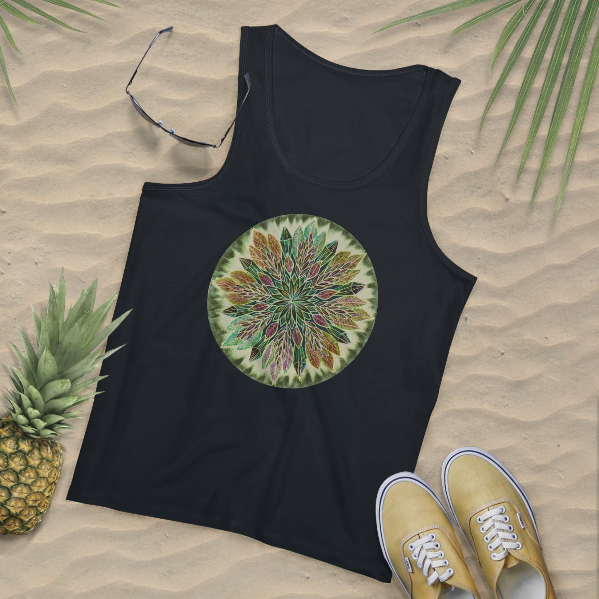 "Krystalhoja Verde" Lords Organic Tank Top - Blue Flame Array Black / S Tank Top