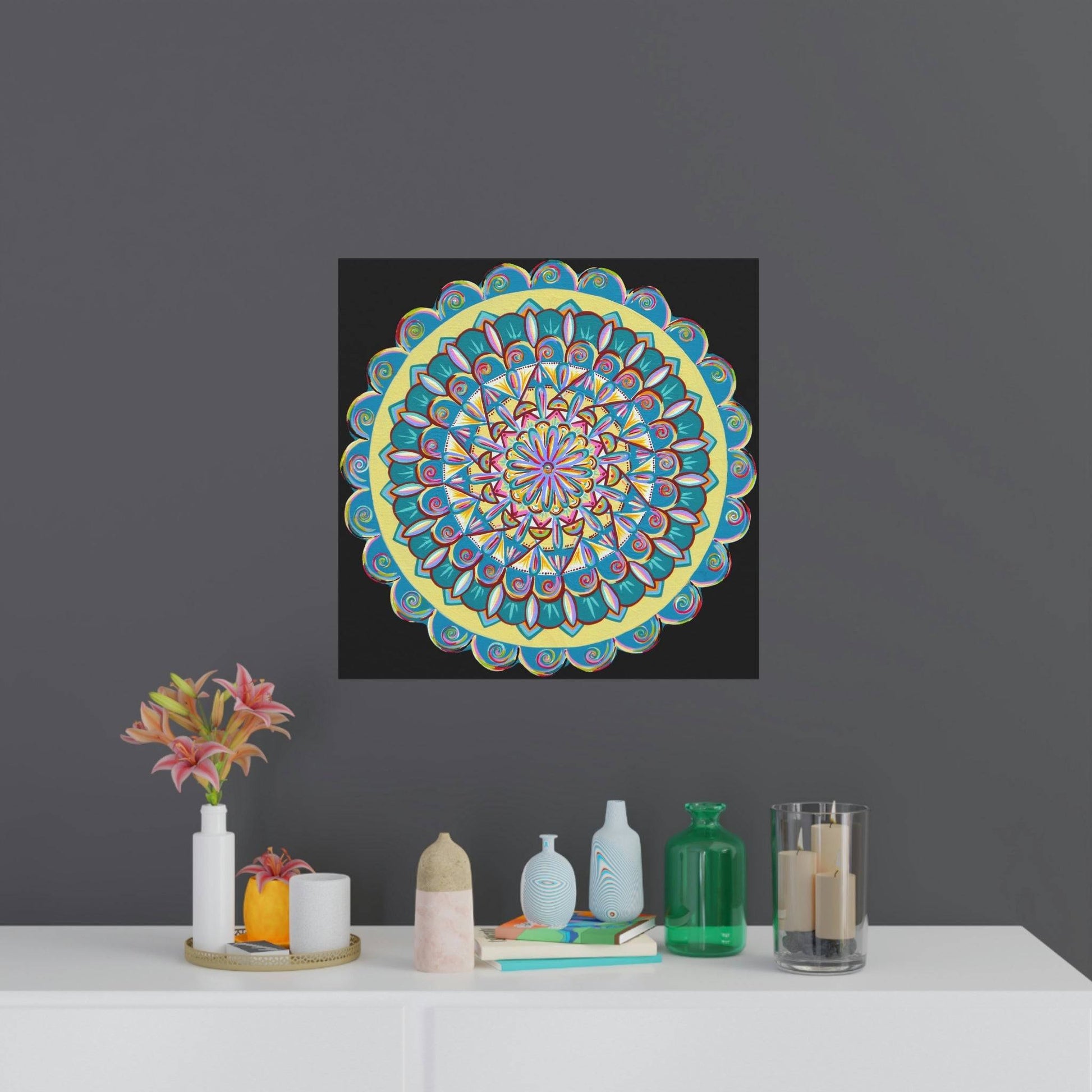 "Almandalayana" Fine Art Posters - Blue Flame Array Poster