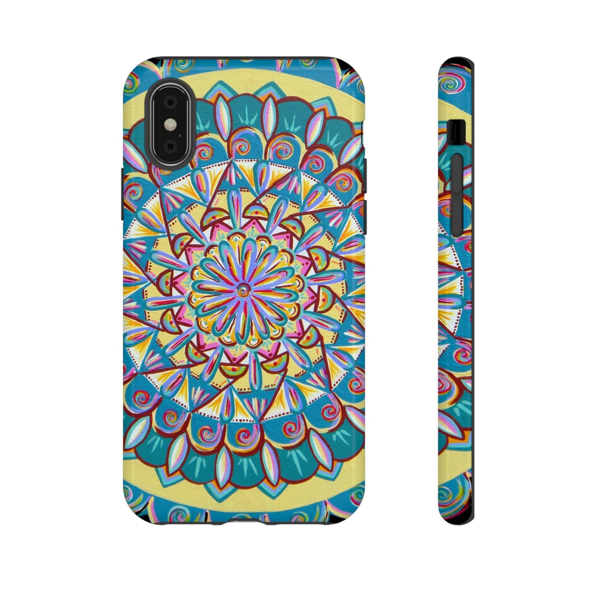 "Almandalayana" Art Phone Armor - Blue Flame Array iPhone XS / Glossy Phone Case