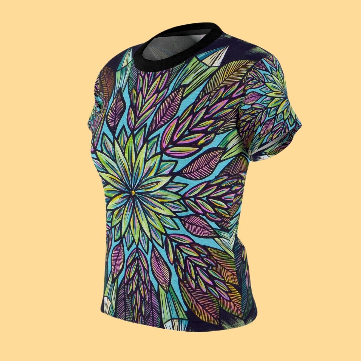 "Krystalhoja" Ladies T-Shirt - Blue Flame Array All Over Prints