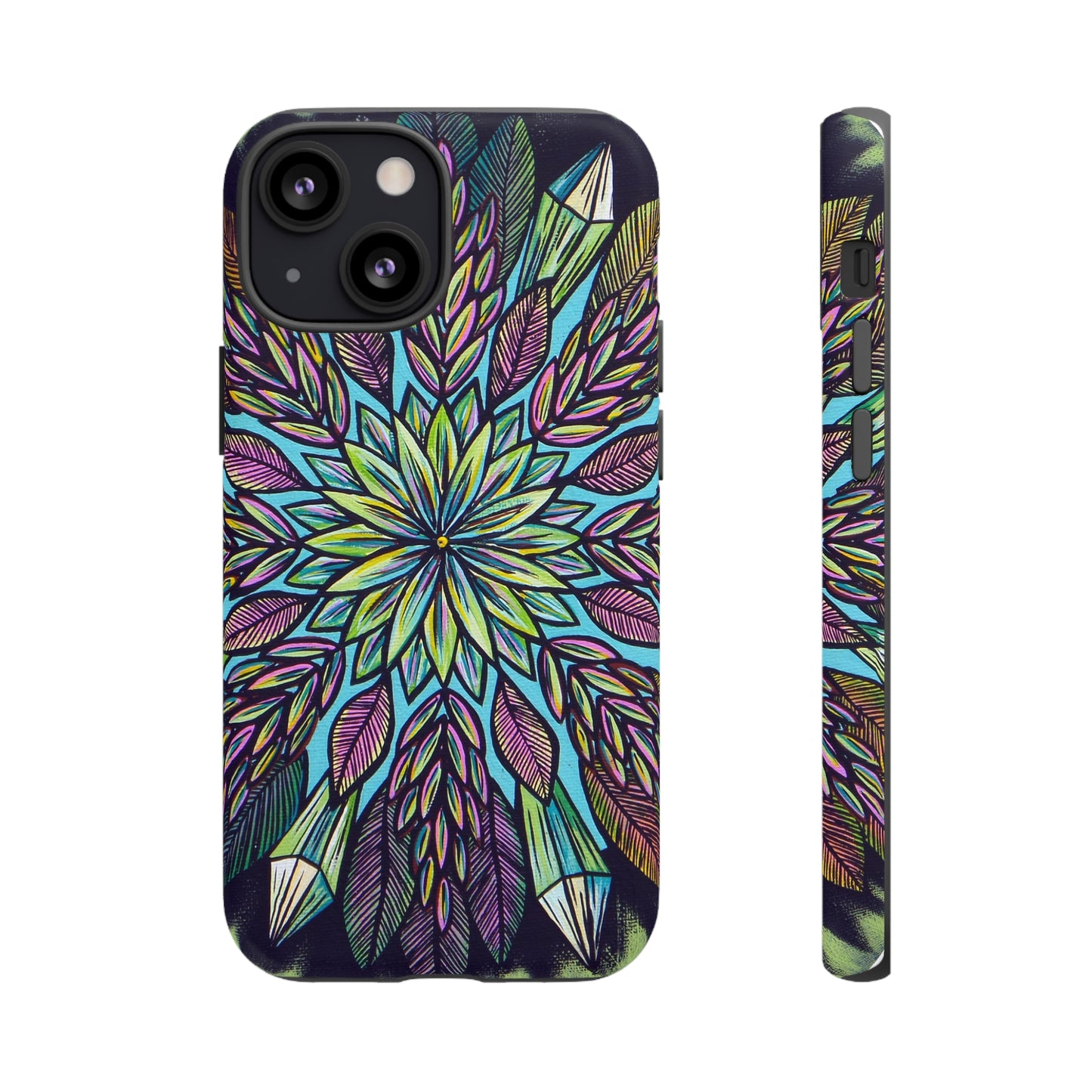 "Krystalhoja" Art Phone Armor - Blue Flame Array iPhone 13 Mini / Matte Phone Case