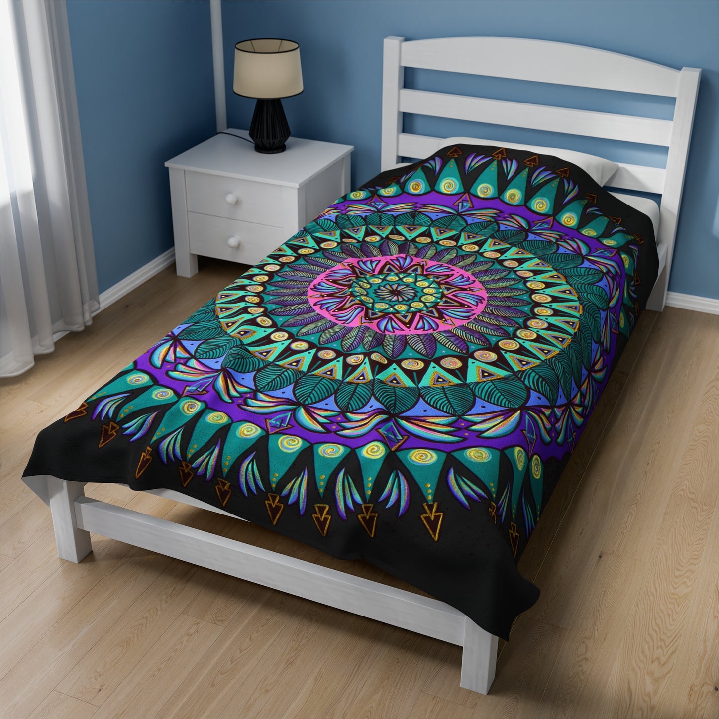 "Mandaladiosa" Dreamcatcher Blanket - Blue Flame Array All Over Prints