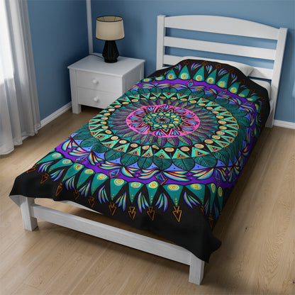 "Mandaladiosa" Dreamcatcher Blanket - Blue Flame Array All Over Prints