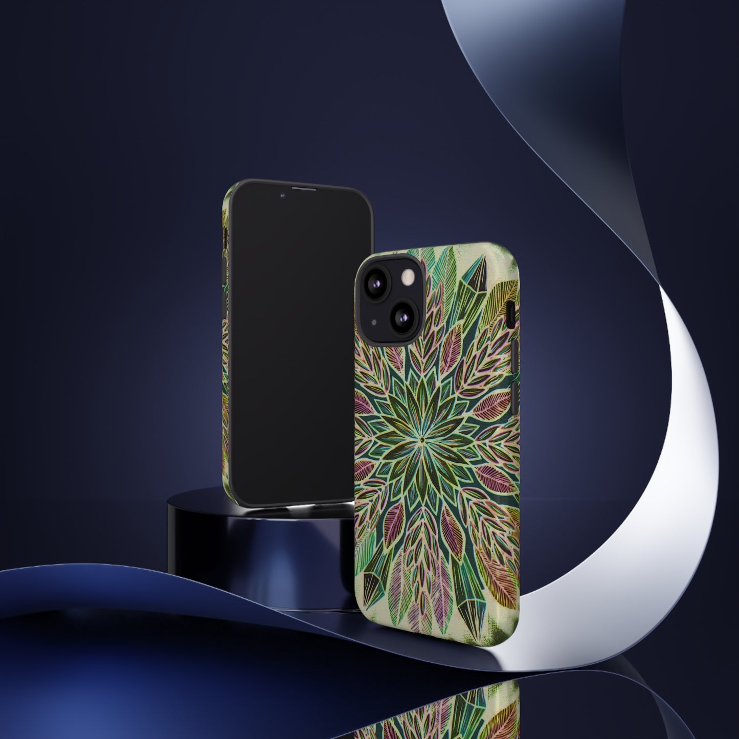 "Krystalhoja Verde" Art Phone Armor - Blue Flame Array Phone Case