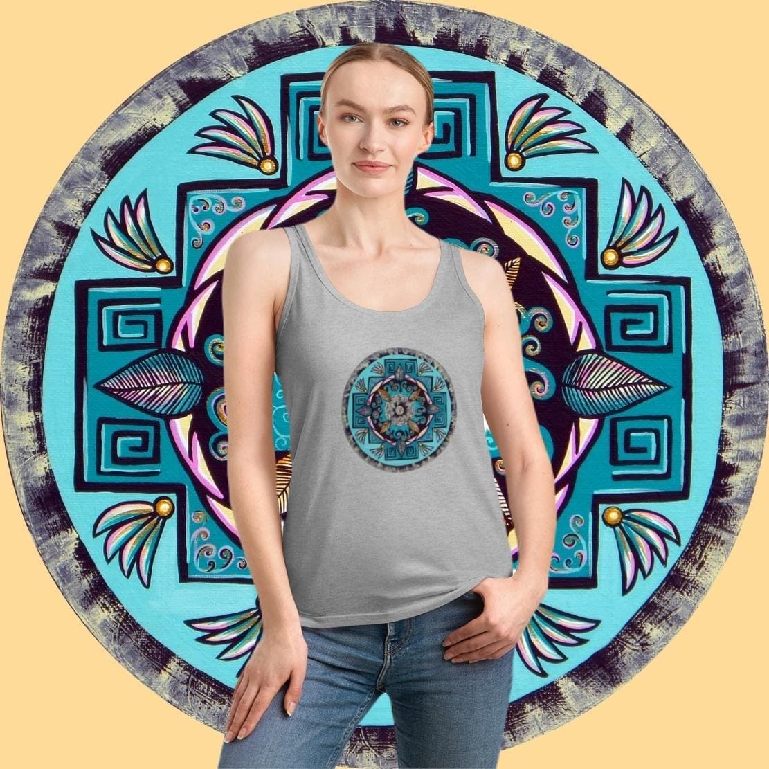 "Hojachakana" Ladies Dreamer Tank Top - Blue Flame Array Tank Top