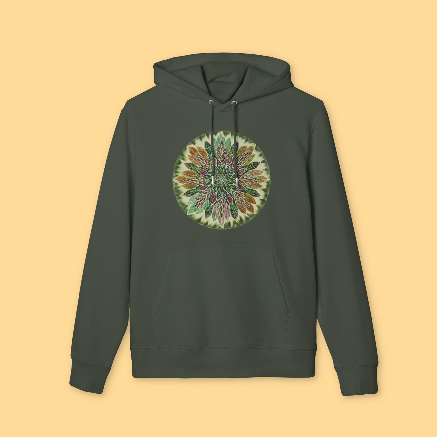 "Krystalhoja Verde" Organic Cruiser Hoodie (Font&Back Print)