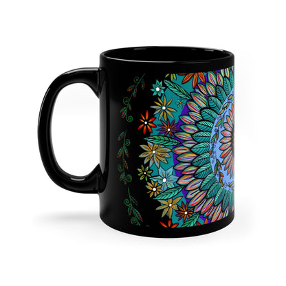 "Mandalavida" Black Ceramic Mug