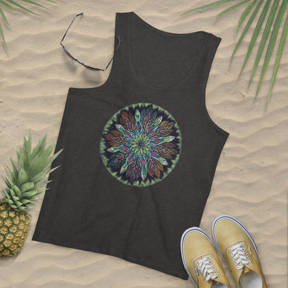 "Krystalhoja" Lords Organic Tank Top - Blue Flame Array Dark Heather Grey / S Tank Top