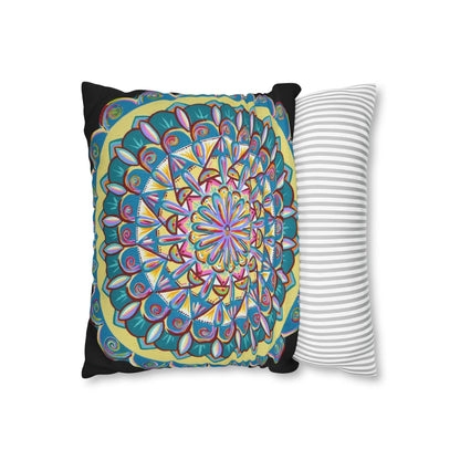 "Almandalayana" Dreamcatcher Pillow Cover - Blue Flame Array Home Decor