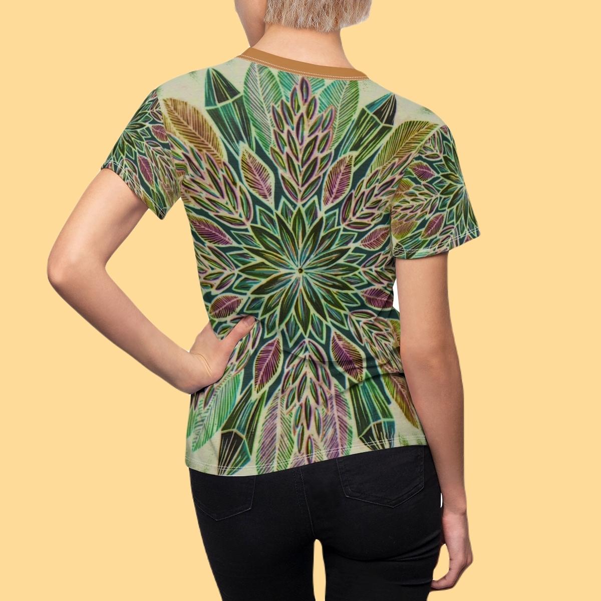 "Krystalhoja Verde" Ladies T-Shirt - Blue Flame Array All Over Prints