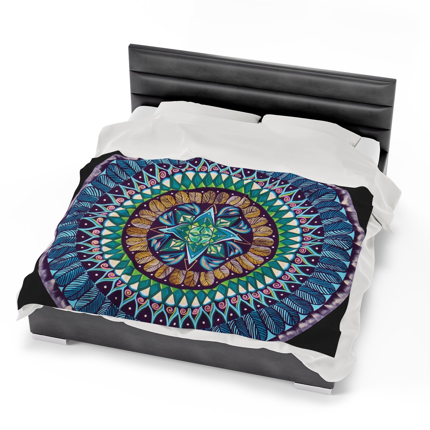 "AquilazurA Kryst'dala" Dreamcatcher Blanket - Blue Flame Array All Over Prints