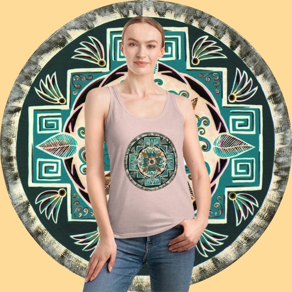 "Hojachakanazura" Ladies Organic Tank Top - Blue Flame Array Tank Top