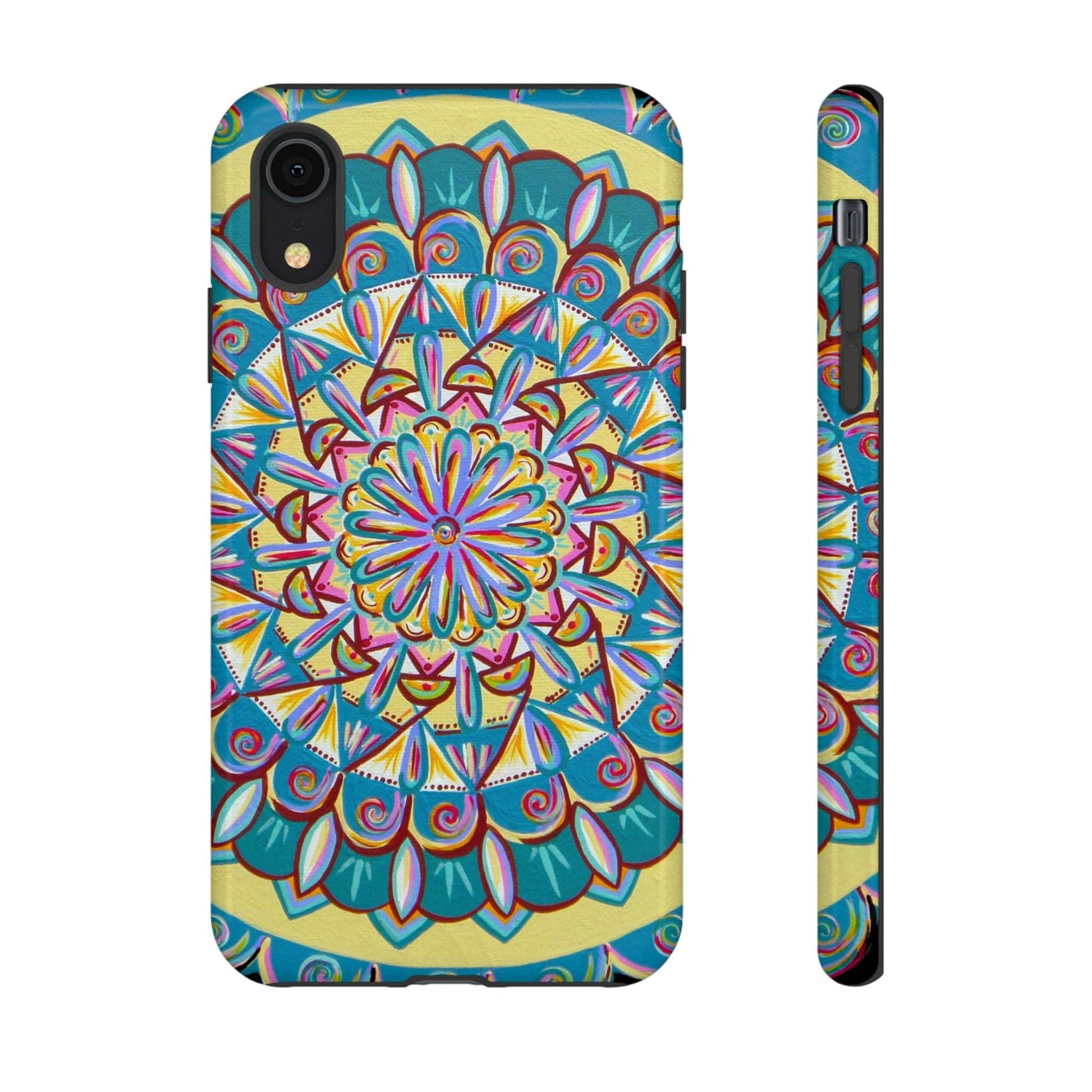 "Almandalayana" Art Phone Armor - Blue Flame Array iPhone XR / Glossy Phone Case