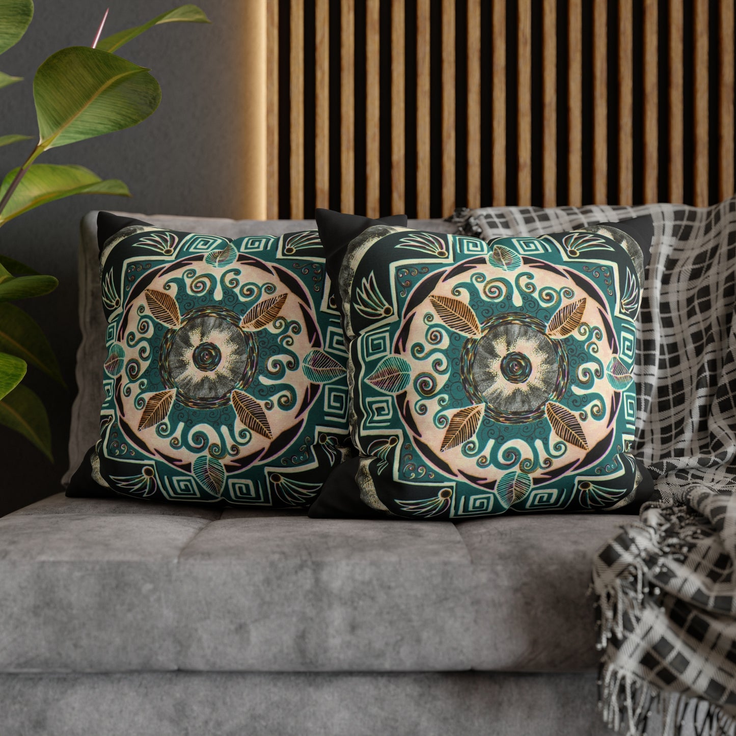 "Hojachakanazura" Dreamcatcher Pillow Cover - Blue Flame Array Home Decor