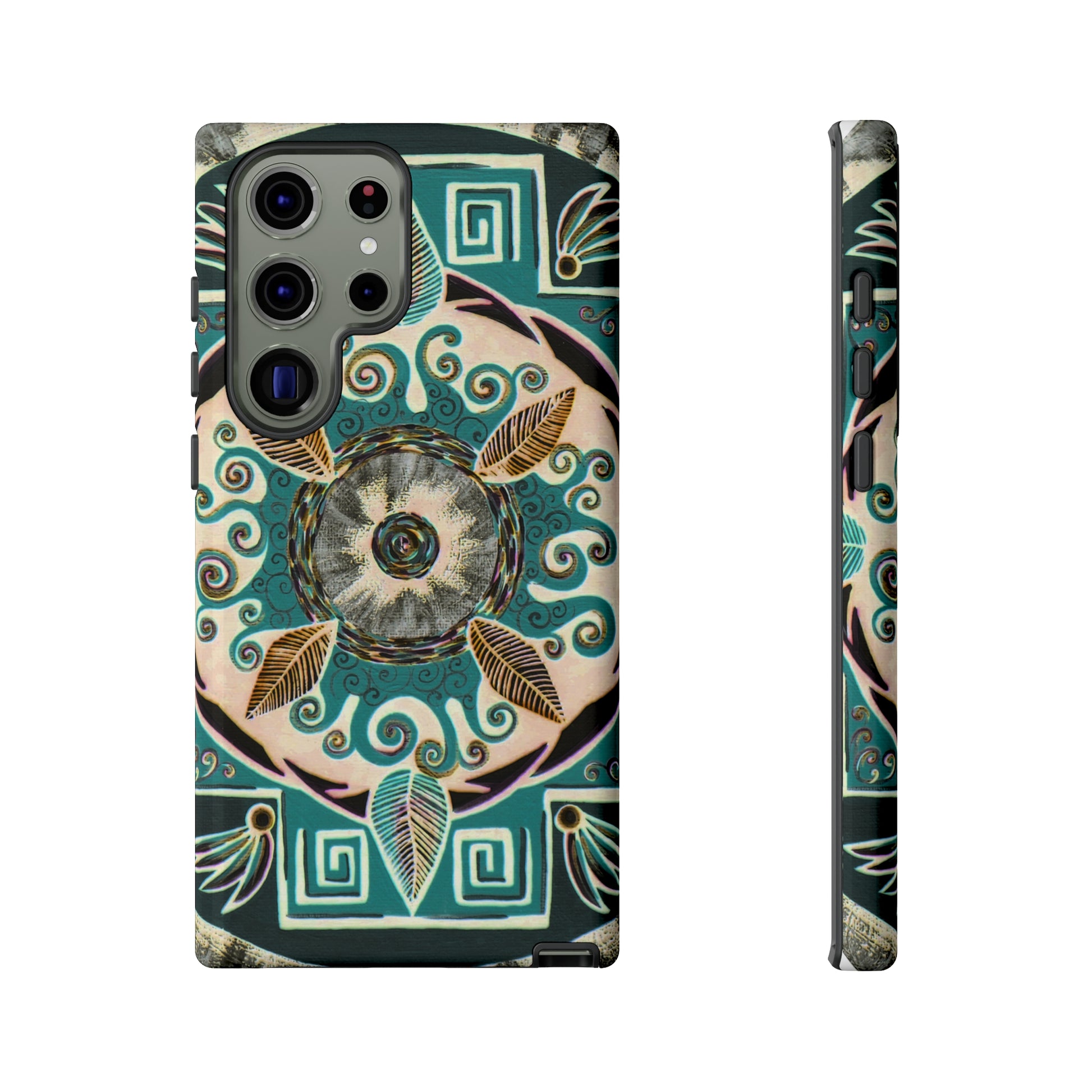 "Hojachakanazura" Art Phone Armor - Blue Flame Array Samsung Galaxy S23 Ultra / Glossy Phone Case