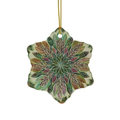 "Krystalhoja Verde" Ceramic Ornament