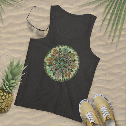 "Krystalhoja Verde" Lords Organic Tank Top - Blue Flame Array Dark Heather Grey / S Tank Top