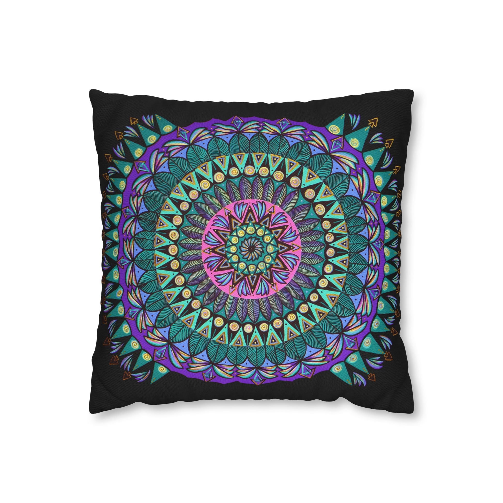 "Mandaladiosa" Dreamcatcher Pillow Cover - Blue Flame Array Home Decor