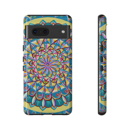 "Almandalayana" Art Phone Armor - Blue Flame Array Google Pixel 7 / Glossy Phone Case