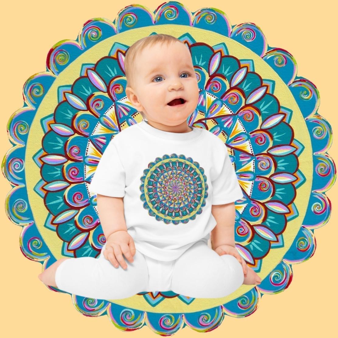 "Almandalayana" Organic Baby Tee - Blue Flame Array Kids clothes