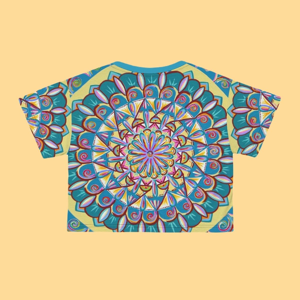 "Almandalayana" Crop Tee - Blue Flame Array All Over Prints