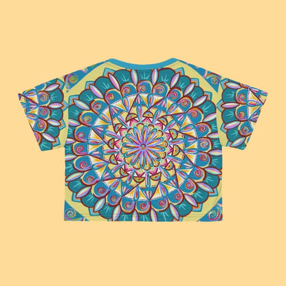 "Almandalayana" Crop Tee - Blue Flame Array All Over Prints