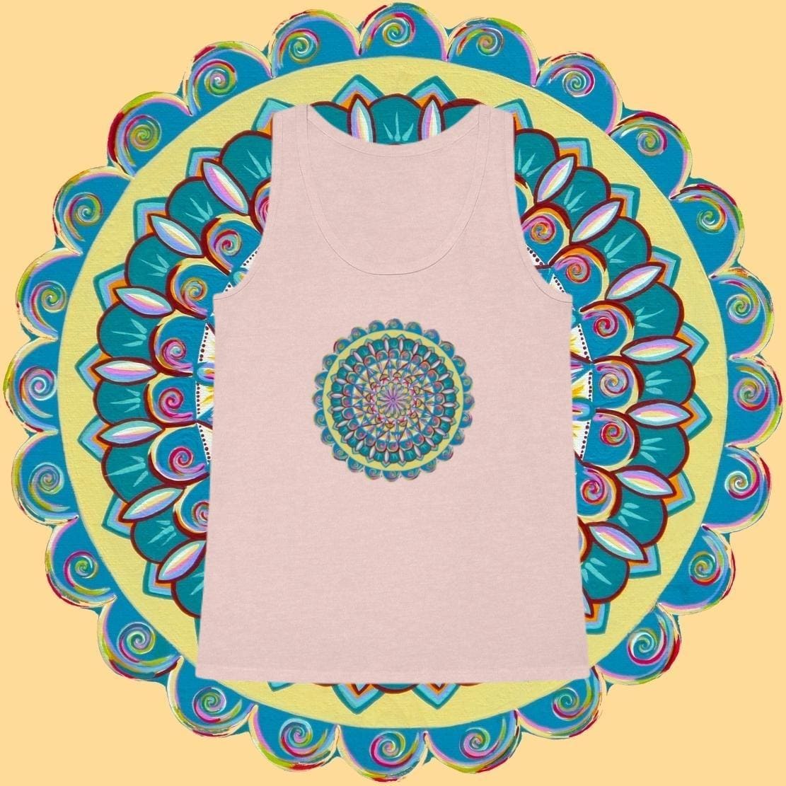 "Almandalayana" Ladies Organic Tank Top - Blue Flame Array Tank Top