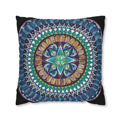 "AquilazurA Kryst'dala" Dreamcatcher Pillow Cover - Blue Flame Array Home Decor