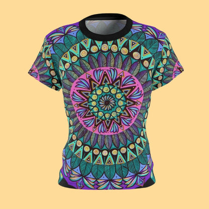 "Mandaladiosa" Ladies T-Shirt - Blue Flame Array All Over Prints