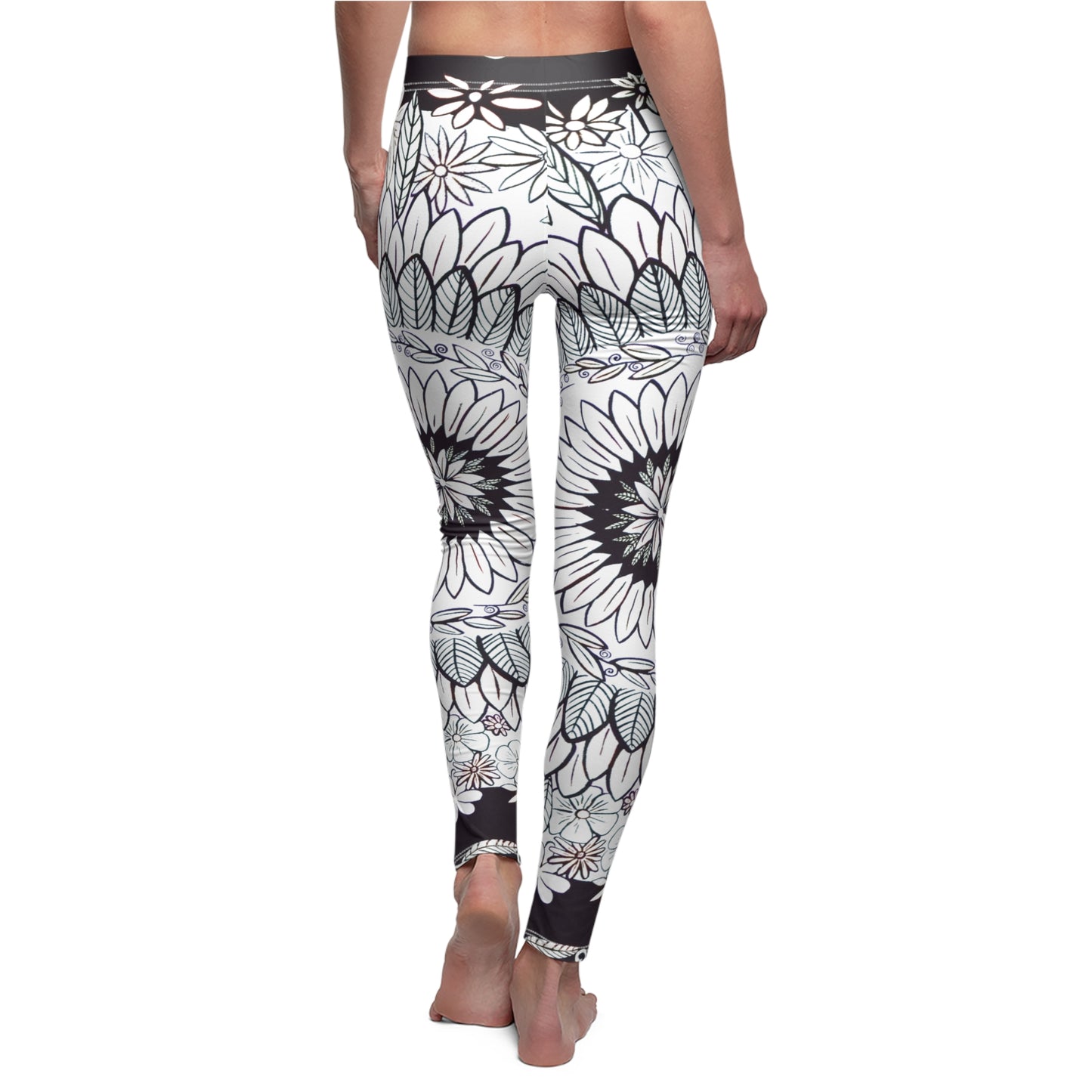 Casual Leggings ~ "Mandalavida Blankanegra"