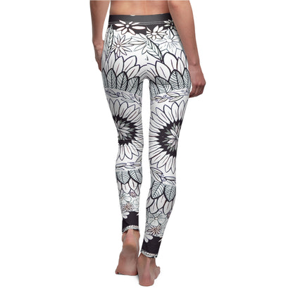 Casual Leggings ~ "Mandalavida Blankanegra"