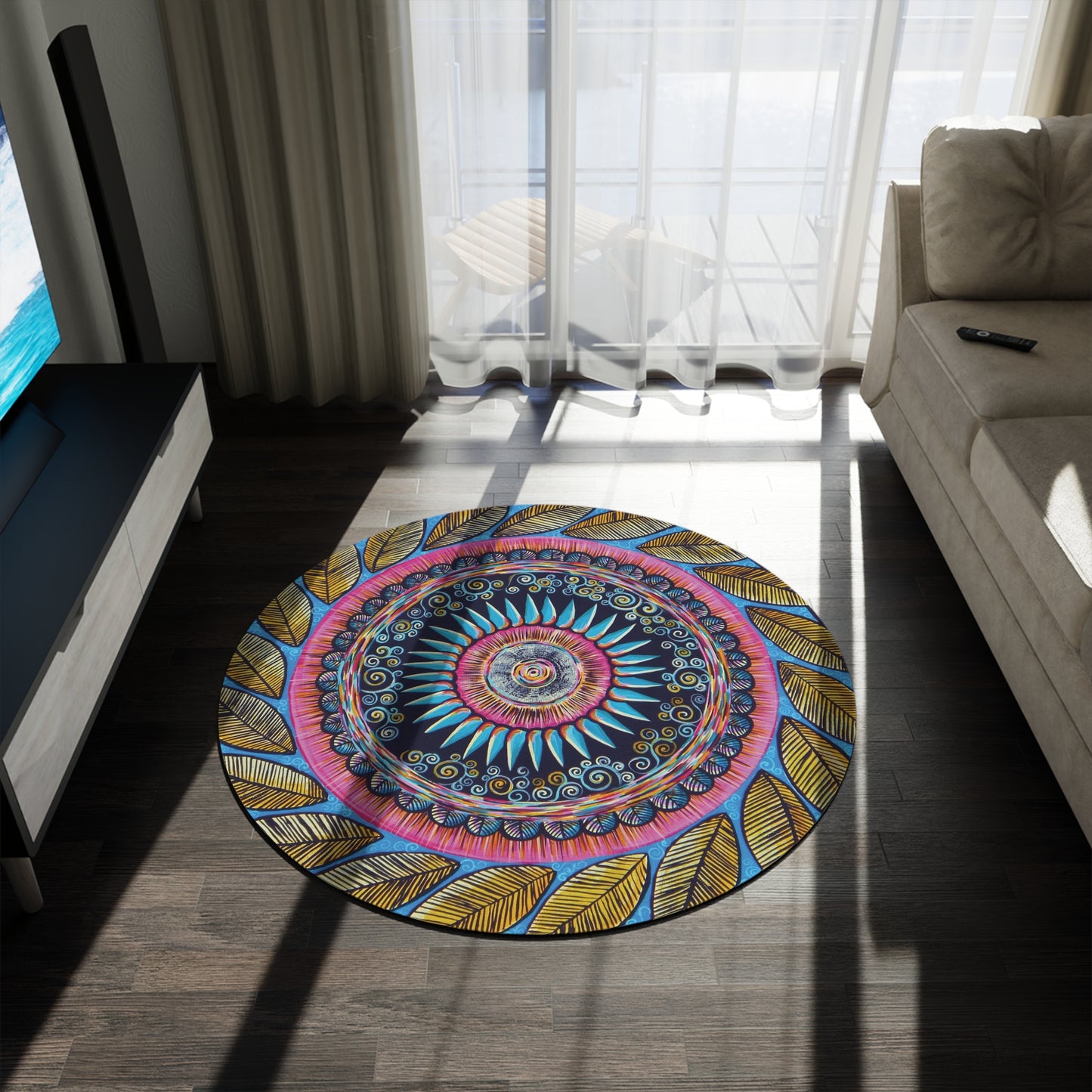 "Mandalamirananda" Round Rug