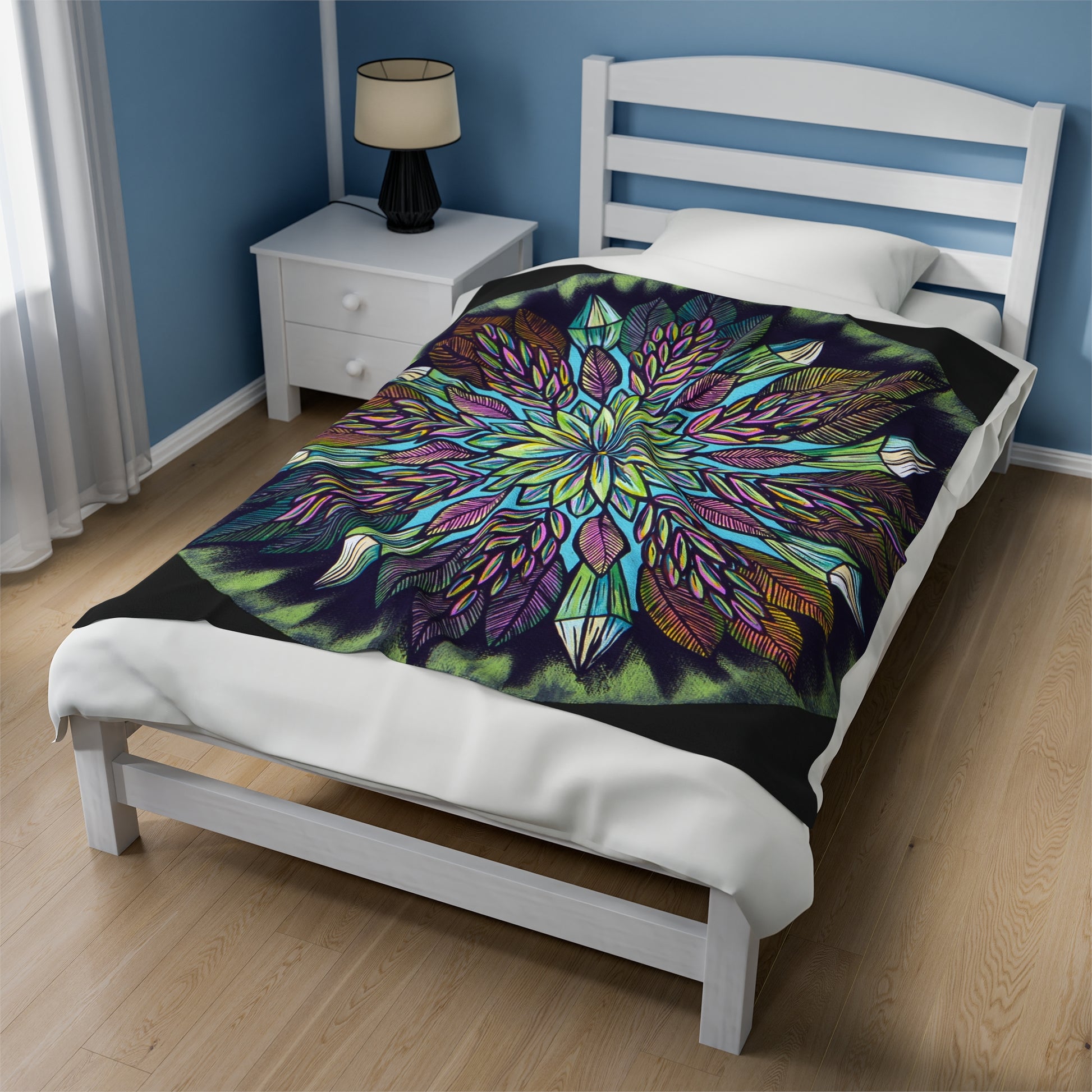 "Krystalhoja" Dreamcatcher Blanket - Blue Flame Array All Over Prints