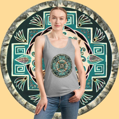 "Hojachakanazura" Ladies Organic Tank Top - Blue Flame Array Tank Top