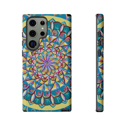 "Almandalayana" Art Phone Armor - Blue Flame Array Samsung Galaxy S23 Ultra / Glossy Phone Case