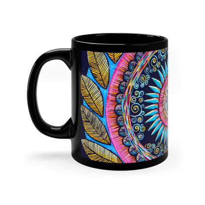 "Mandalamirananda" Black Ceramic Mug